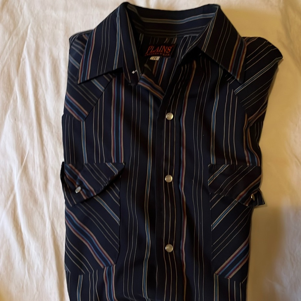 PLAINS WESTERN WEAR PEARL SNAP SHORT SLEEVE SHIRT SIZE MENS M